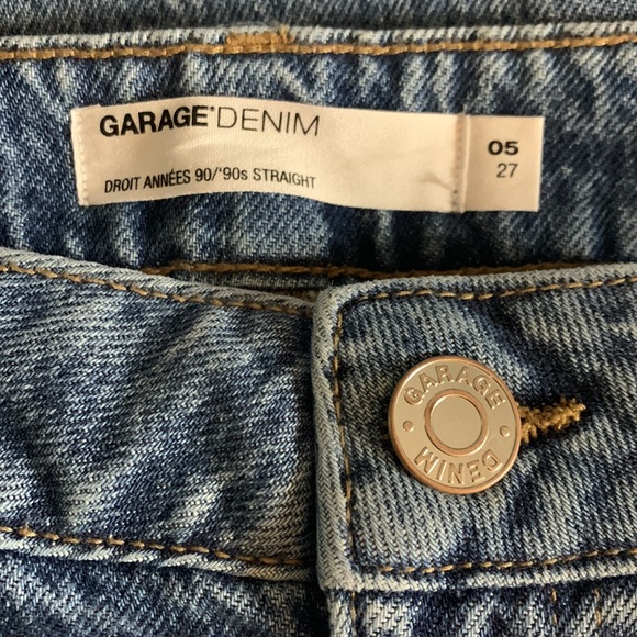 Garage Denim SZ 5 90’s Straight Leg High Waist Beta Blue Raw Hem Jeans | NWOT - Picture 8 of 12